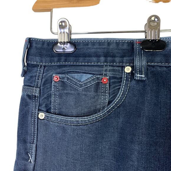 Levis Mens 569 Jeans Size 42X28 Loose Straight Blue Pressed Seams Zipper Pocket - Picture 5 of 8